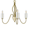5 Light Candelabra Chandelier with Glass Shades | 32" Antique Brass