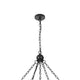 5-Light Chandelier | Burlap Accents | Glass Shades | 34" Antique Brass