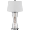 Table Lamp with LED Light | White Shade | 31" Hourglass Glass Base