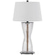 Table Lamp with LED Light | White Shade | 31" Hourglass Glass Base
