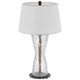 Table Lamp with LED Light | White Shade | 31" Hourglass Glass Base