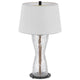 Table Lamp with LED Light | White Shade | 31" Hourglass Glass Base