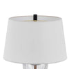 Table Lamp with LED Light | White Shade | 31" Hourglass Glass Base