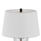 Table Lamp with LED Light | White Shade | 31" Hourglass Glass Base