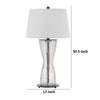 Table Lamp with LED Light | White Shade | 31" Hourglass Glass Base