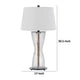 Table Lamp with LED Light | White Shade | 31" Hourglass Glass Base