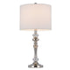 Set of 2 Table Lamps | Crystal Accent Candlestick Body | White Shade