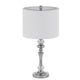 Set of 2 Table Lamps | Crystal Accent Candlestick Body | White Shade