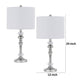 Set of 2 Table Lamps | Crystal Accent Candlestick Body | White Shade