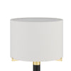 Table Lamp | Off White Drum Shade | 28" Black Body with Brass Accent