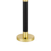Table Lamp | Off White Drum Shade | 28" Black Body with Brass Accent