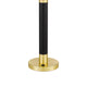 Table Lamp | Off White Drum Shade | 28" Black Body with Brass Accent