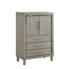 Levy Tall Dresser Chest | LED Cabinet & 3 Drawers with Shoe Rack | Gray