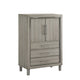 Levy Tall Dresser Chest | LED Cabinet & 3 Drawers with Shoe Rack | Gray