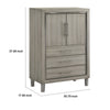 Levy Tall Dresser Chest | LED Cabinet & 3 Drawers with Shoe Rack | Gray