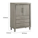 Levy Tall Dresser Chest | LED Cabinet & 3 Drawers with Shoe Rack | Gray