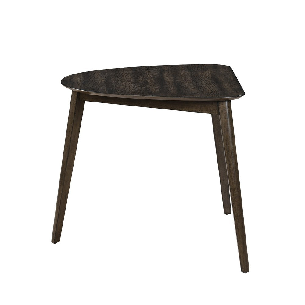 Roxy Corner Dining Table | 35" Triangular Shape | Walnut Brown Wood