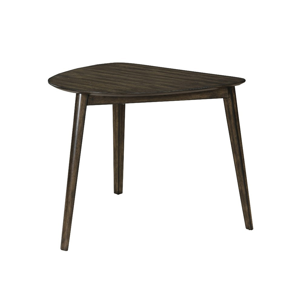 Roxy Corner Dining Table | 35" Triangular Shape | Walnut Brown Wood