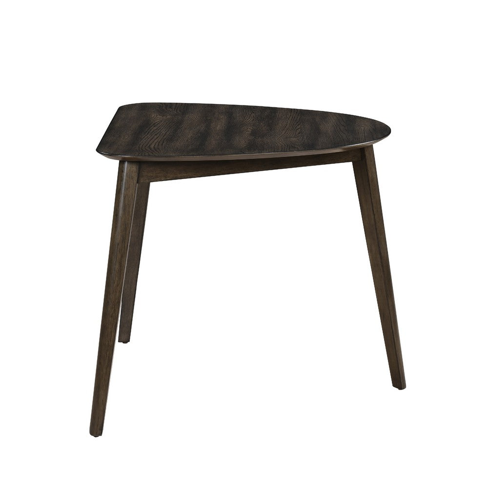 Roxy Corner Dining Table | 35" Triangular Shape | Walnut Brown Wood
