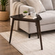 Roxy Corner Dining Table | 35" Triangular Shape | Walnut Brown Wood