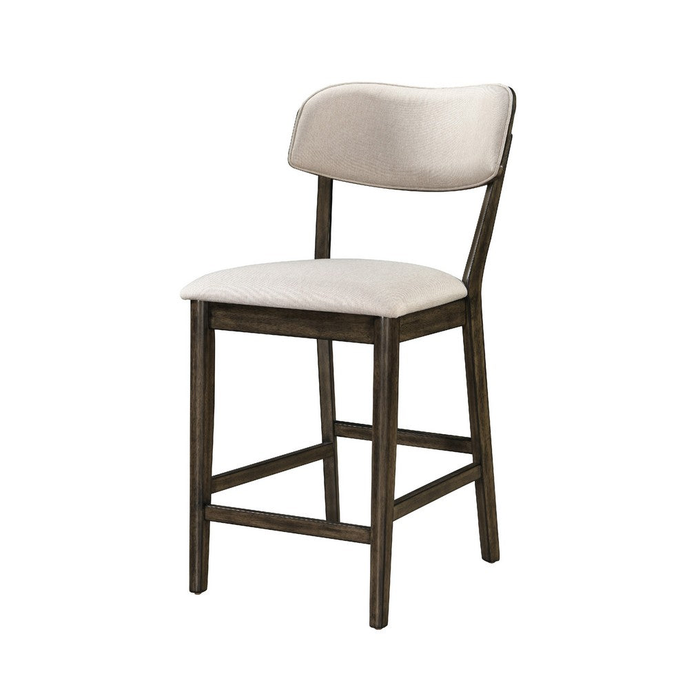 Roxy Counter Height Chair Set of 2 | Open Back | Foam Fill Cream Polyester