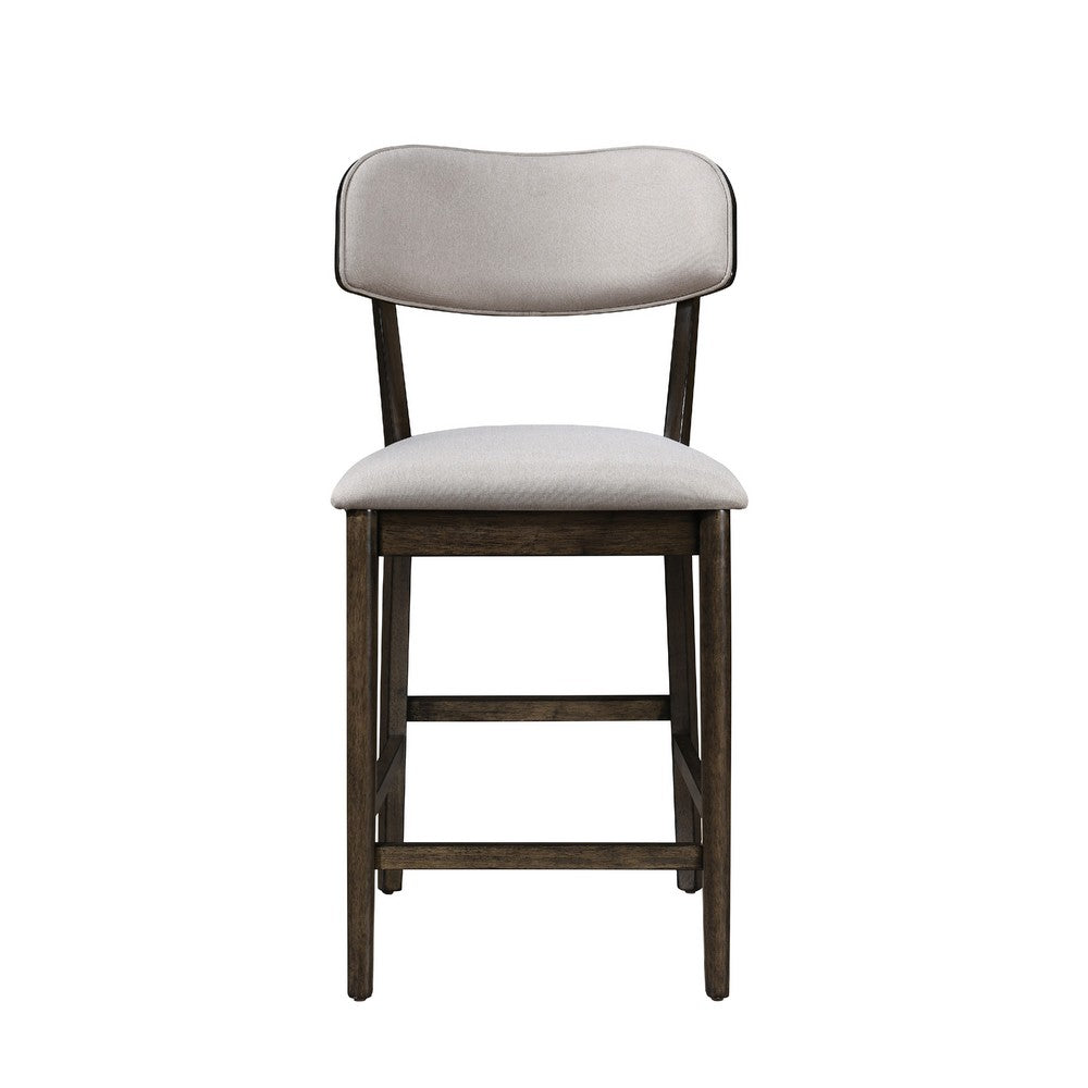 Roxy Counter Height Chair Set of 2 | Open Back | Foam Fill Cream Polyester