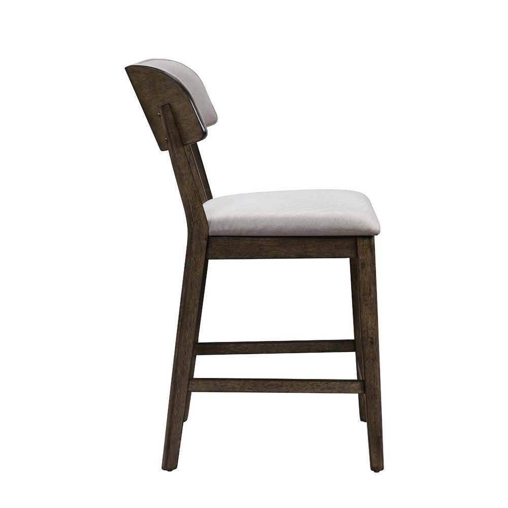 Roxy Counter Height Chair Set of 2 | Open Back | Foam Fill Cream Polyester