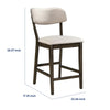 Roxy Counter Height Chair Set of 2 | Open Back | Foam Fill Cream Polyester