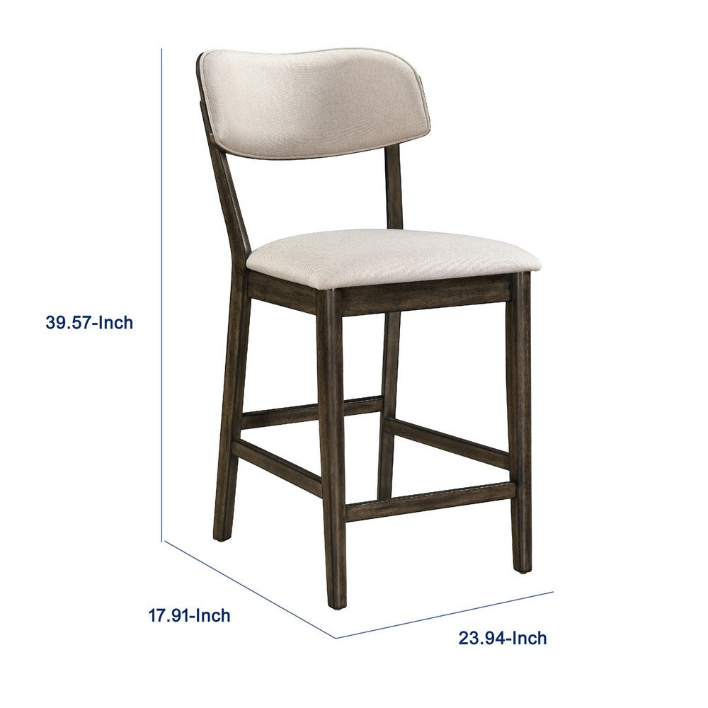 Roxy Counter Height Chair Set of 2 | Open Back | Foam Fill Cream Polyester