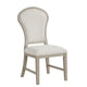 Lyne Dining Side Chair Set of 2 | Hourglass Back | Ivory | Cerused Taupe