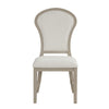 Lyne Dining Side Chair Set of 2 | Hourglass Back | Ivory | Cerused Taupe