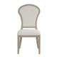 Lyne Dining Side Chair Set of 2 | Hourglass Back | Ivory | Cerused Taupe