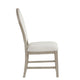 Lyne Dining Side Chair Set of 2 | Hourglass Back | Ivory | Cerused Taupe