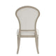 Lyne Dining Side Chair Set of 2 | Hourglass Back | Ivory | Cerused Taupe