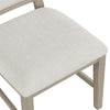Lyne Dining Side Chair Set of 2 | Hourglass Back | Ivory | Cerused Taupe