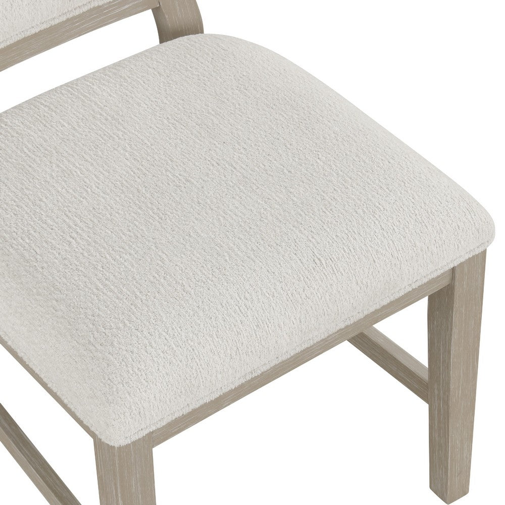 Lyne Dining Side Chair Set of 2 | Hourglass Back | Ivory | Cerused Taupe