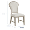 Lyne Dining Side Chair Set of 2 | Hourglass Back | Ivory | Cerused Taupe