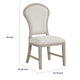 Lyne Dining Side Chair Set of 2 | Hourglass Back | Ivory | Cerused Taupe