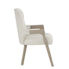 Lyne Dining Armchair Set of 2 | Rounded Back | Ivory Fabric | Cerused Taupe