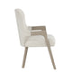 Lyne Dining Armchair Set of 2 | Rounded Back | Ivory Fabric | Cerused Taupe