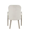 Lyne Dining Armchair Set of 2 | Rounded Back | Ivory Fabric | Cerused Taupe
