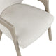 Lyne Dining Armchair Set of 2 | Rounded Back | Ivory Fabric | Cerused Taupe