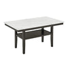 Risa Dining Table with Storage Shelf | 60" Faux Marble Top | Espresso Wood