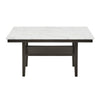 Risa Dining Table with Storage Shelf | 60" Faux Marble Top | Espresso Wood