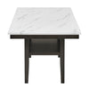 Risa Dining Table with Storage Shelf | 60" Faux Marble Top | Espresso Wood