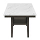 Risa Dining Table with Storage Shelf | 60" Faux Marble Top | Espresso Wood