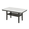 Risa Dining Table with Storage Shelf | 60" Faux Marble Top | Espresso Wood