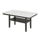 Risa Dining Table with Storage Shelf | 60" Faux Marble Top | Espresso Wood