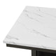 Risa Dining Table with Storage Shelf | 60" Faux Marble Top | Espresso Wood