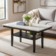 Risa Dining Table with Storage Shelf | 60" Faux Marble Top | Espresso Wood